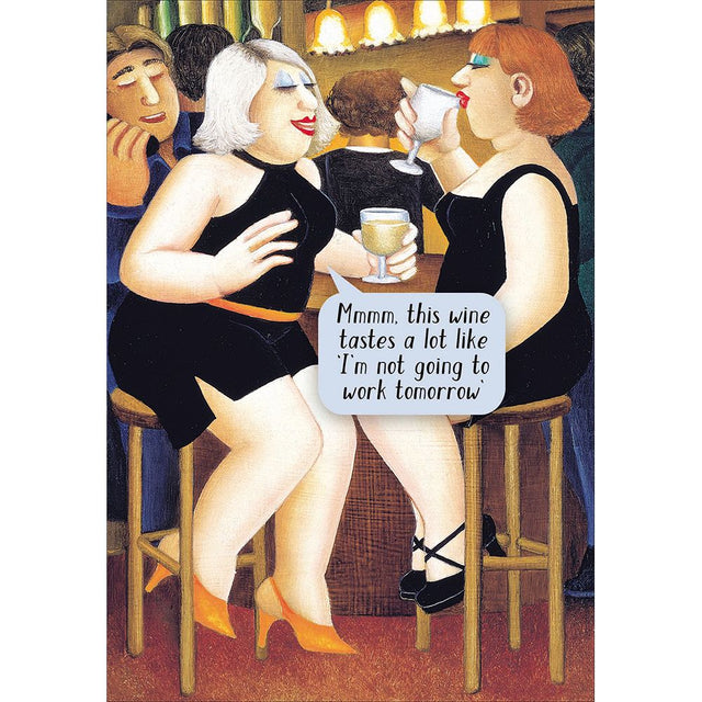 Woodmansterne Wine Tasters Whispers Funny Blank Card - Old Railway Line Garden Centre