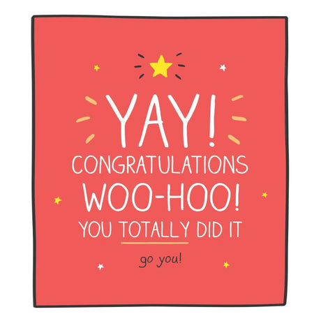 Woodmansterne YAY WOO-HOO Congratulations Card - Old Railway Line Garden Centre
