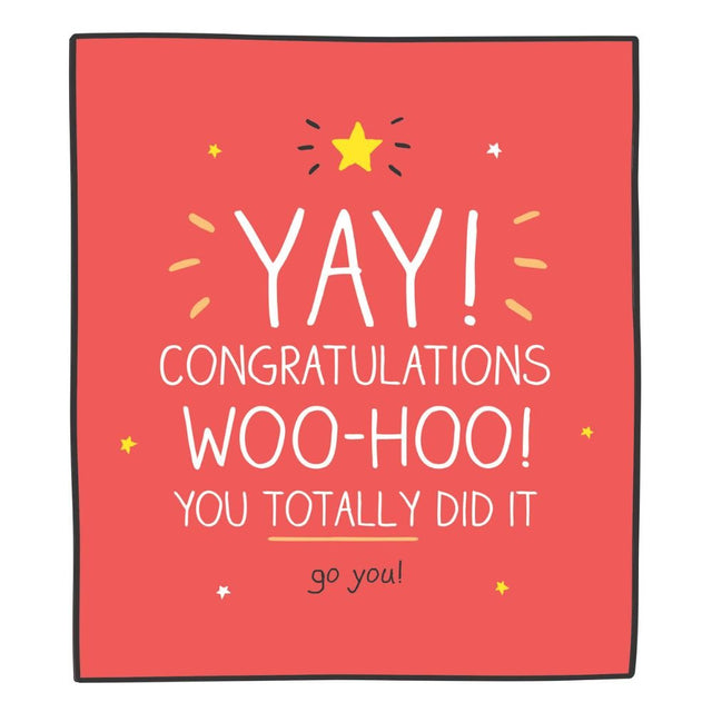 Woodmansterne YAY WOO-HOO Congratulations Card - Old Railway Line Garden Centre