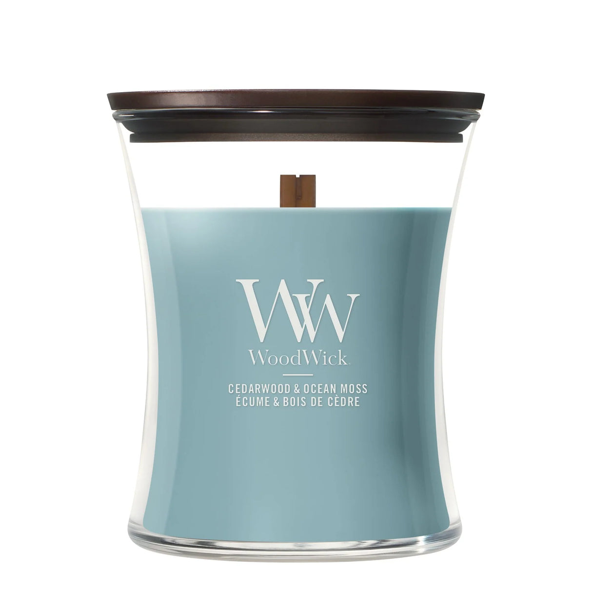 Wood Wick Cedarwood and Ocean Moss Medium Hourglass Candle
