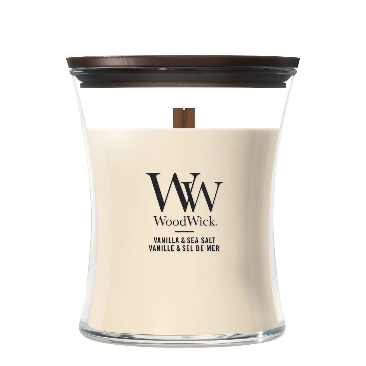 Wood Wick Vanilla & Sea Salt Medium Hourglass Candle