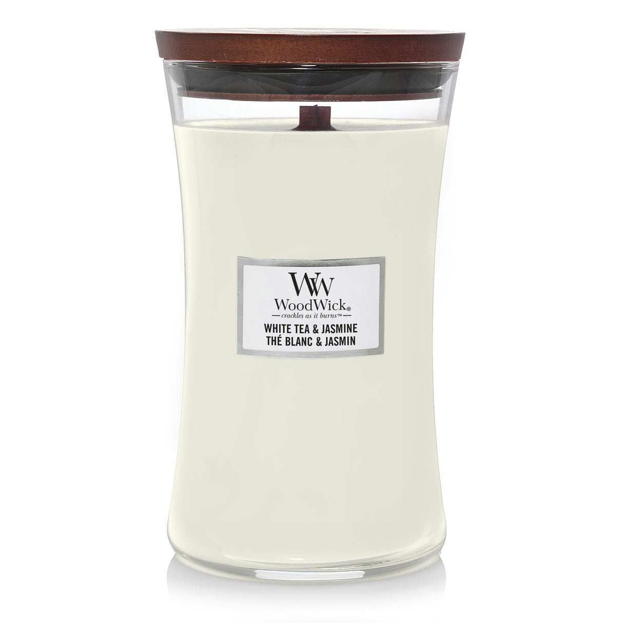 Wood Wick White Tea & Jasmine Large Hourglass Candle