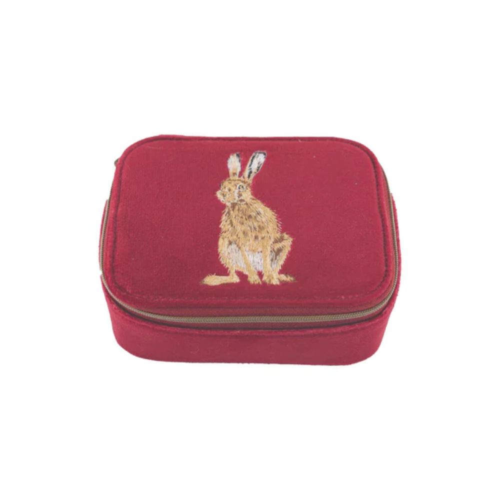 Wrendale 15cm Burgundy Hare Accessory Case
