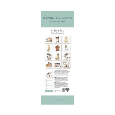Wrendale 'A Dogs Life' 2026 Slim Calendar