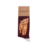 Wrendale 'A Highland Christmas' Highland Cow Men's Christmas Socks