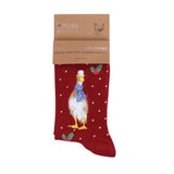 Wrendale 'Christmas Scarves' Red Duck Socks