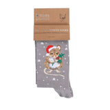 Wrendale 'Christmouse' Grey Mouse Socks