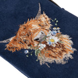 Wrendale 'Daisy Coo' Highland Cow Embroidered Glasses Pouch