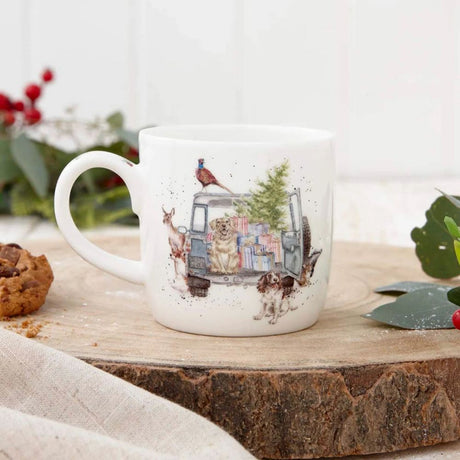 Wrendale Designs 310ml 'Driving Home for Christmas' Mug