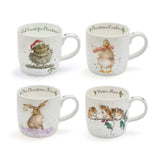 Wrendale Designs 312ml Christmas Mugs - Set of 4