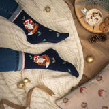 Wrendale 'Festive Fox' Navy Fox Socks