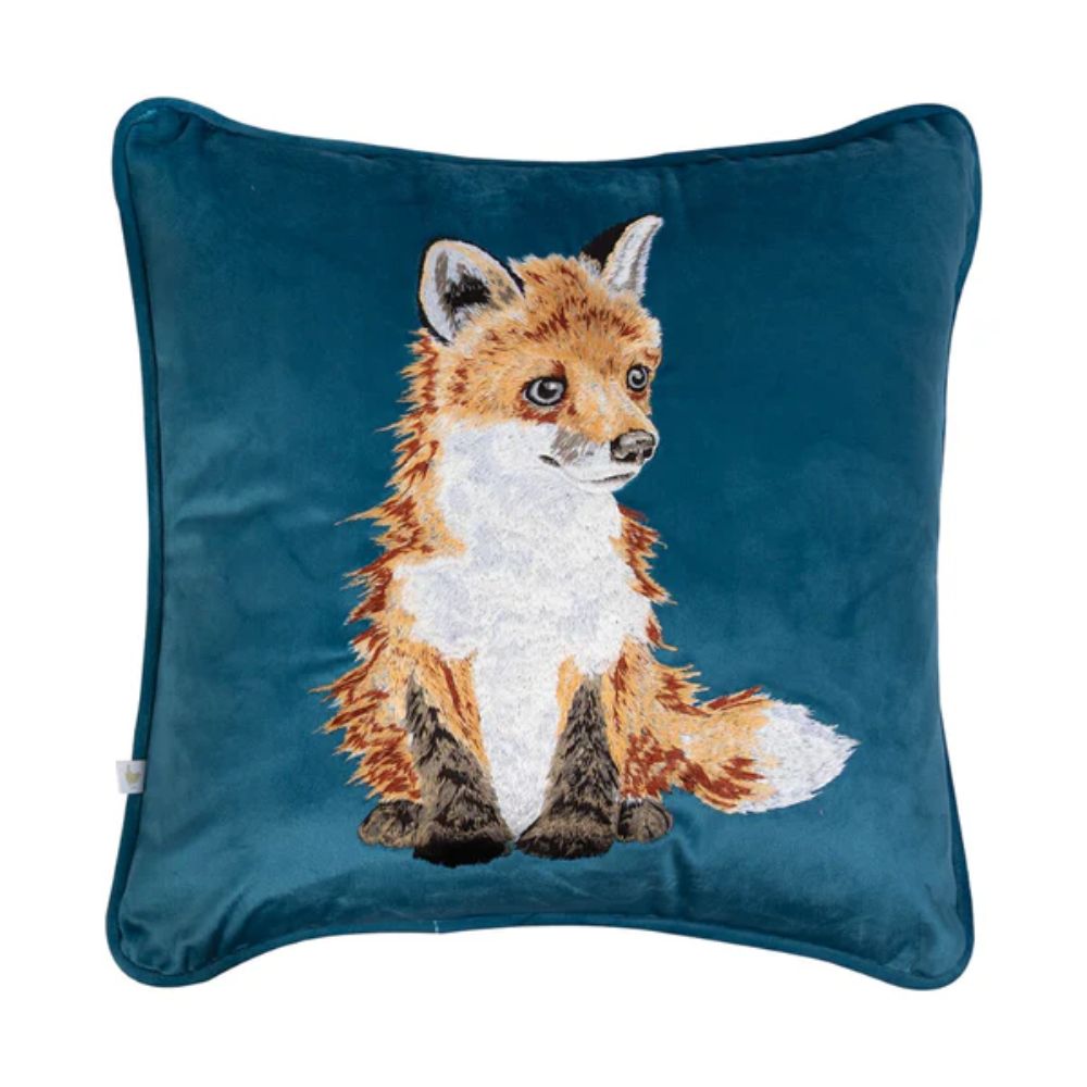Wrendale Fox Embroidered Cushion