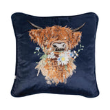 Wrendale Highland Cow Embroidered Cushion