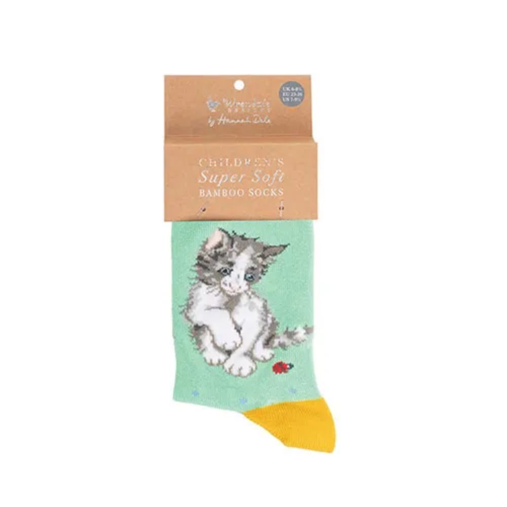 Wrendale 'Ladybird' Cat Children's Socks Size 9-12