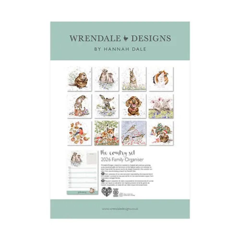 Wrendale 'The Country Set' 2026 Family Calendar