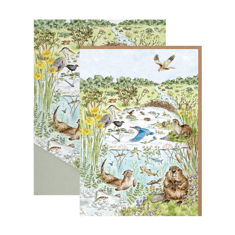 Wrendale 'The Riverbank' Nature Notecard Pack - Old Railway Line Garden Centre