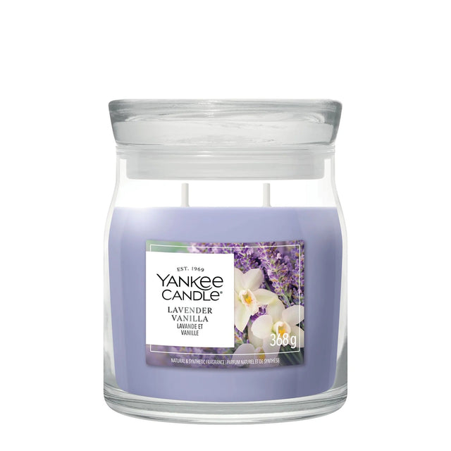 Yankee Candle 368g Lavender Vanilla Medium Jar Candle - Old Railway Line Garden Centre