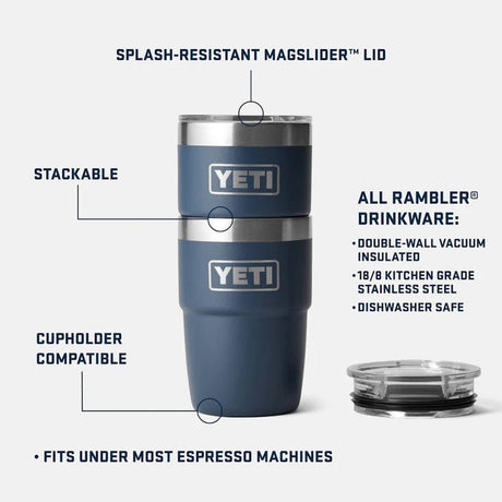 Yeti 591ml Black Rambler 20oz Single Stackable Cup - 70000003286 - Old Railway Line Garden Centre