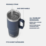Yeti 739ml White 25oz Rambler Straw Bottle - 70000002295 - Old Railway Line Garden Centre