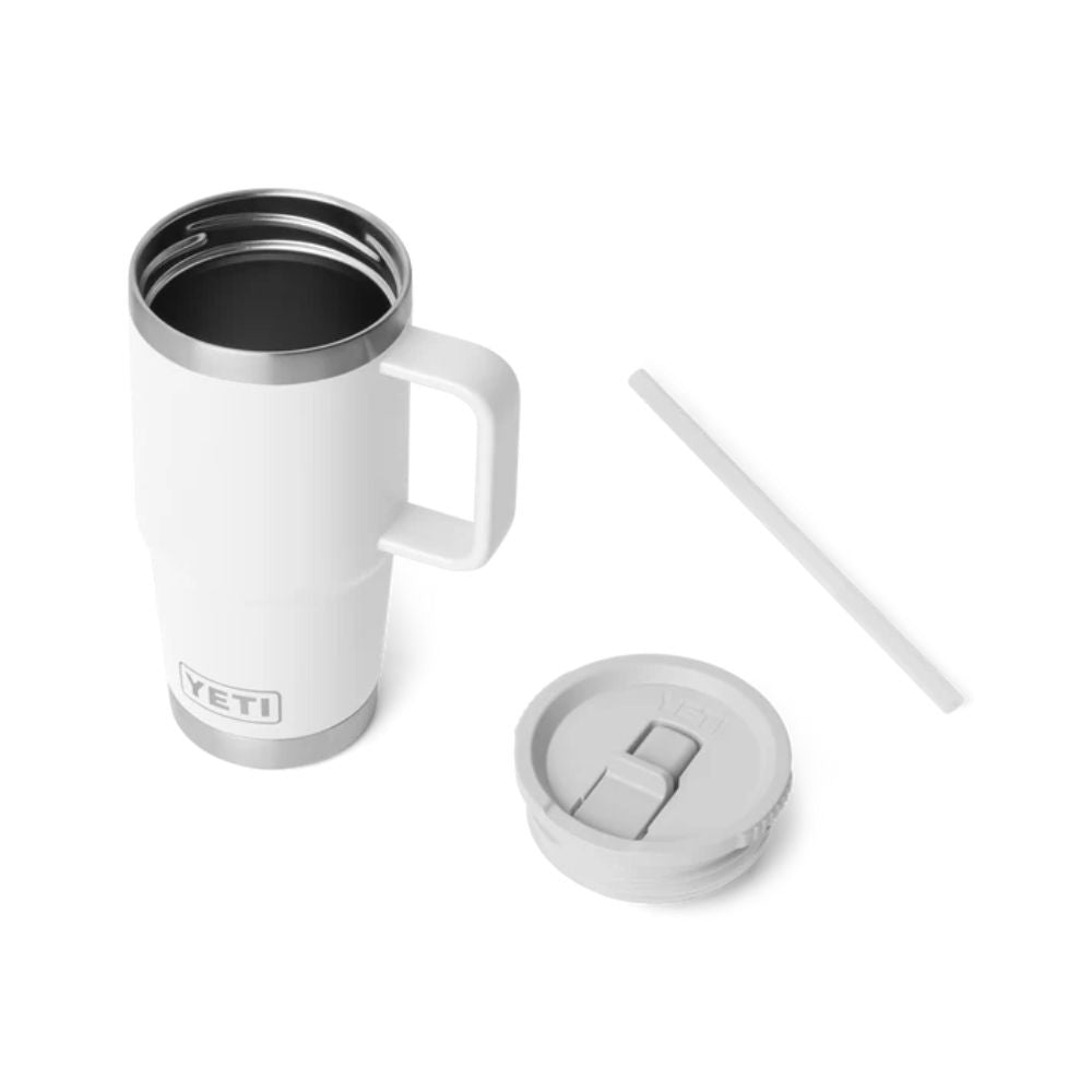 Yeti Rambler 20oz (591ml) Travel Straw Mug with Colour-Matched Straw Lid - White
