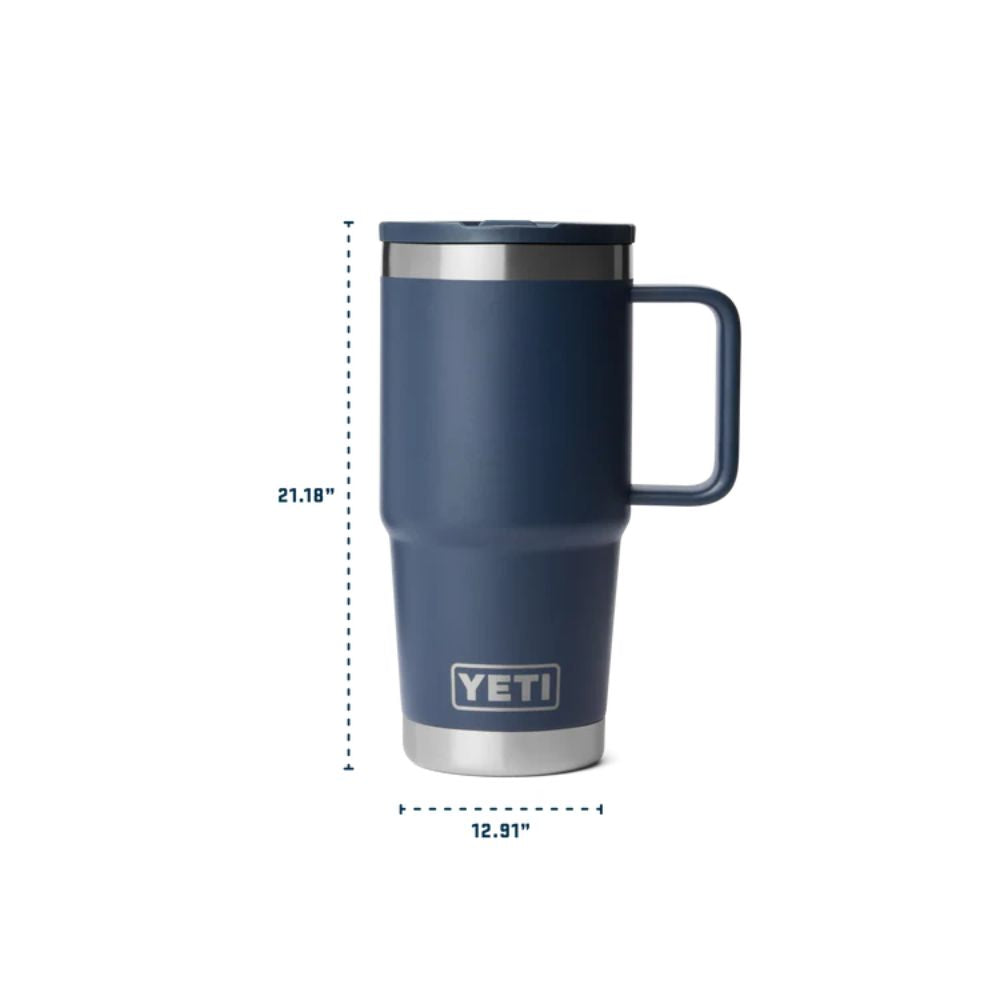 Yeti Rambler 20oz (591ml) Travel Straw Mug with Colour-Matched Straw Lid - White