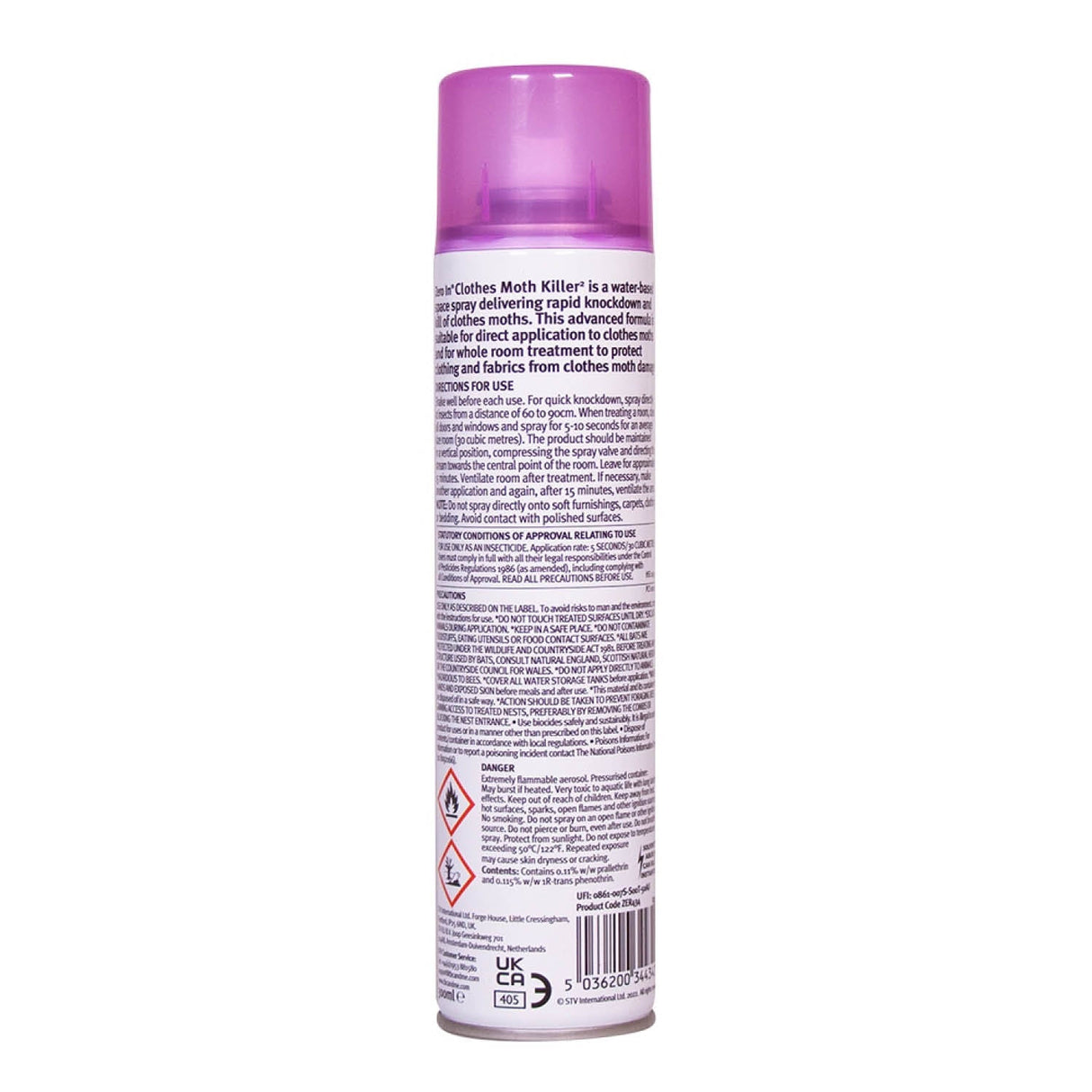 Zero In 300ml Aerosol Clothes Moth Killer - Old Railway Line Garden Centre