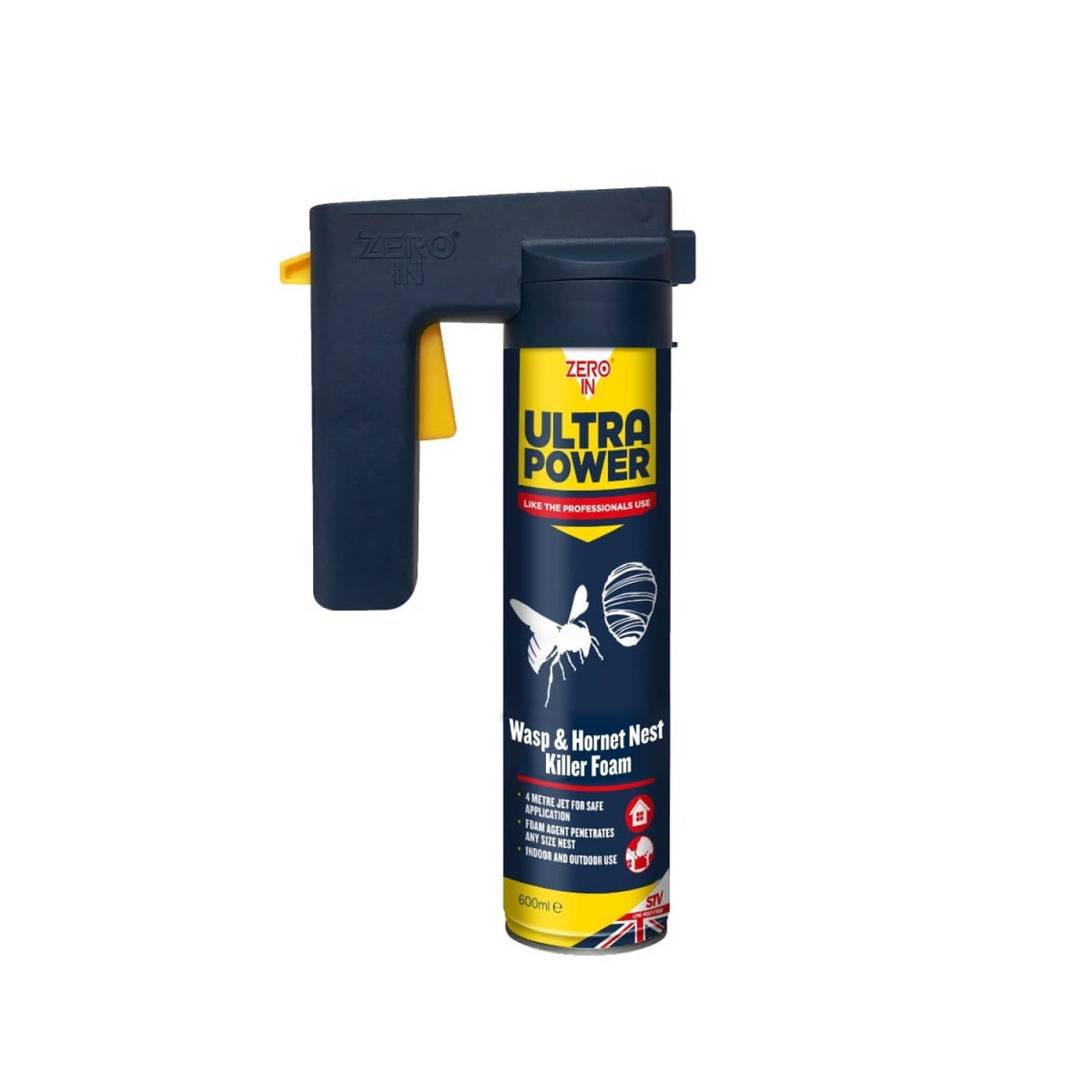 Zero In 600ml Hornet & Wasp Nest Killer Foam Trigger Aerosol - Old Railway Line Garden Centre