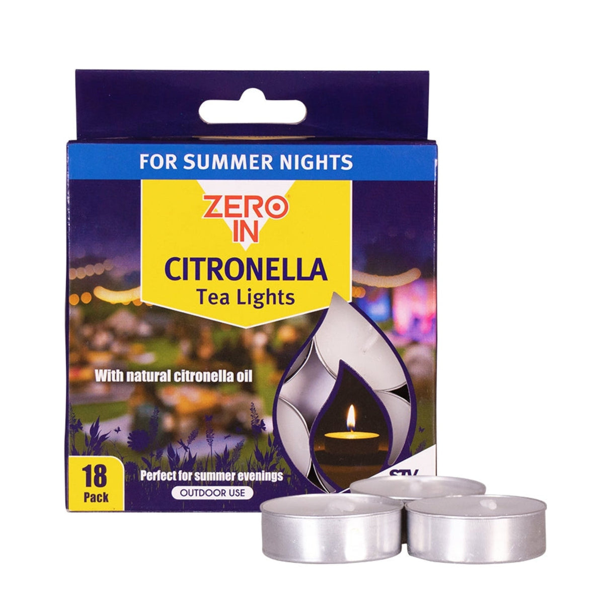 Zero In Citronella Tealight Candles 18 Pack - Old Railway Line Garden Centre