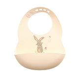 Ziggle Baby Bunnies Catch It Silicone Bib - Cream - Old Railway Line Garden Centre