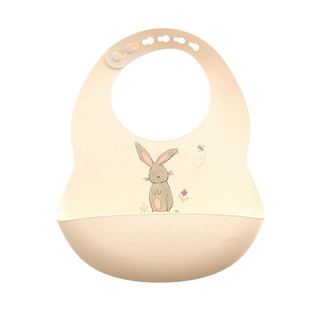 Ziggle Baby Bunnies Catch It Silicone Bib - Cream - Old Railway Line Garden Centre