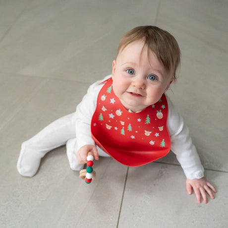 Ziggle Baby Catch It Silicone Bib Christmas