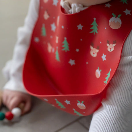 Ziggle Baby Catch It Silicone Bib Christmas