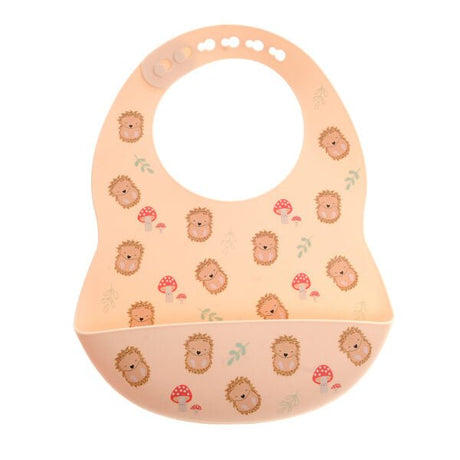 Ziggle Baby Catch It Silicone Bib Hedgehog - Old Railway Line Garden Centre