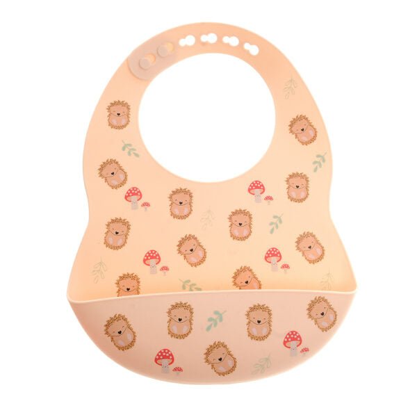 Ziggle Baby Catch It Silicone Bib Hedgehog - Old Railway Line Garden Centre
