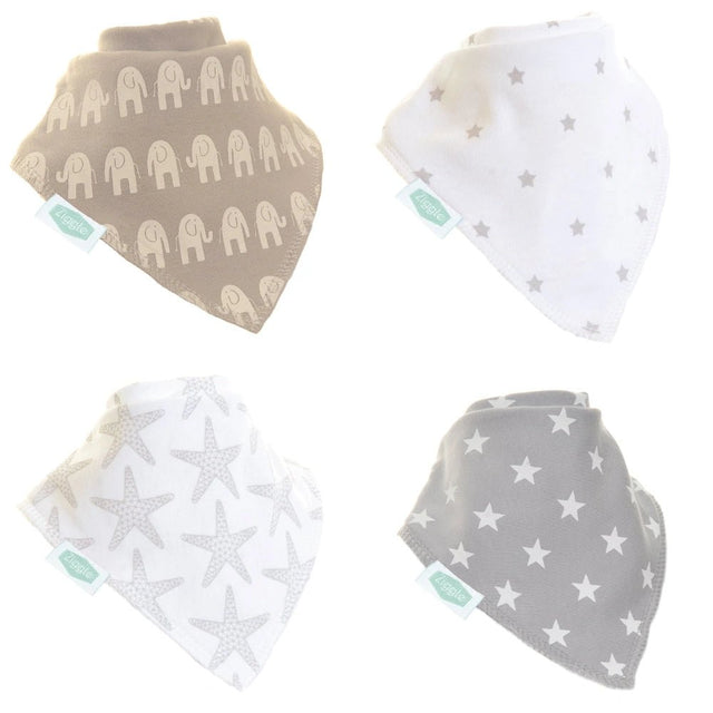 Ziggle Baby Grey and White Bib Set - Old Railway Line Garden Centre
