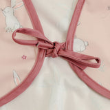 Ziggle Baby Pink Bunnies Coverall Feeding Bib