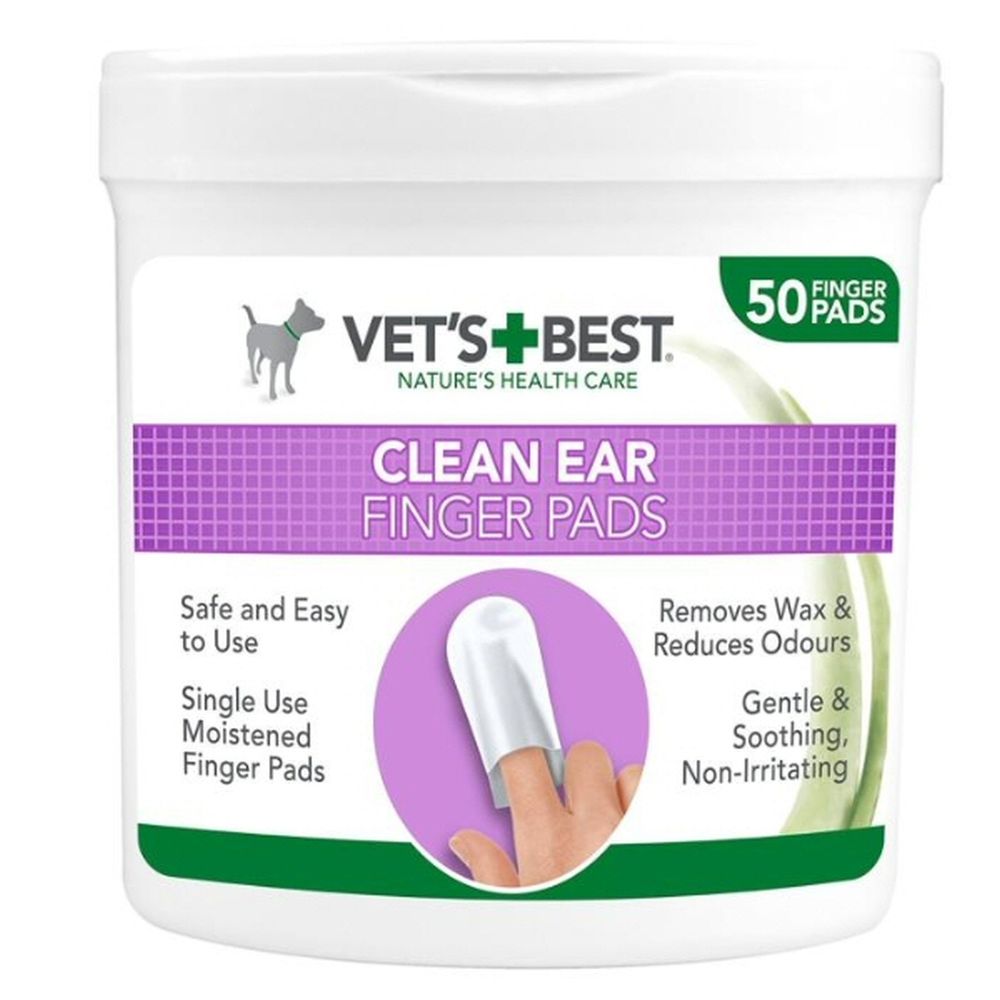 Vet's Best Clean Ear Finger Pads for Dogs - 50 Pads