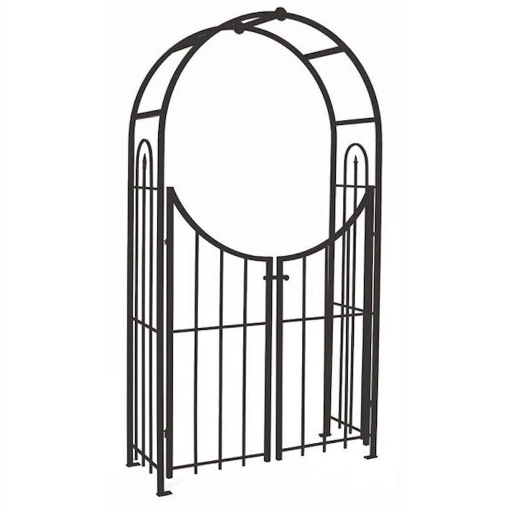 Panacea 228cm Black Arched Top Arch with Gate