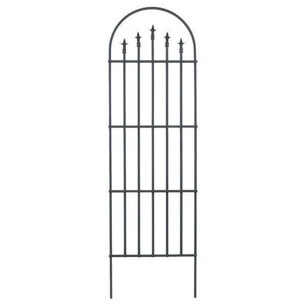 Panacea French Arch Trellis With Finials - Black