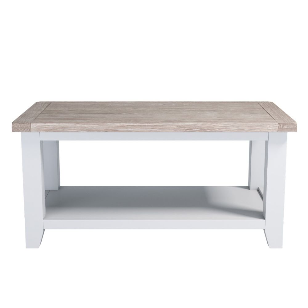 Painted Oak Coffee Table With Shelf