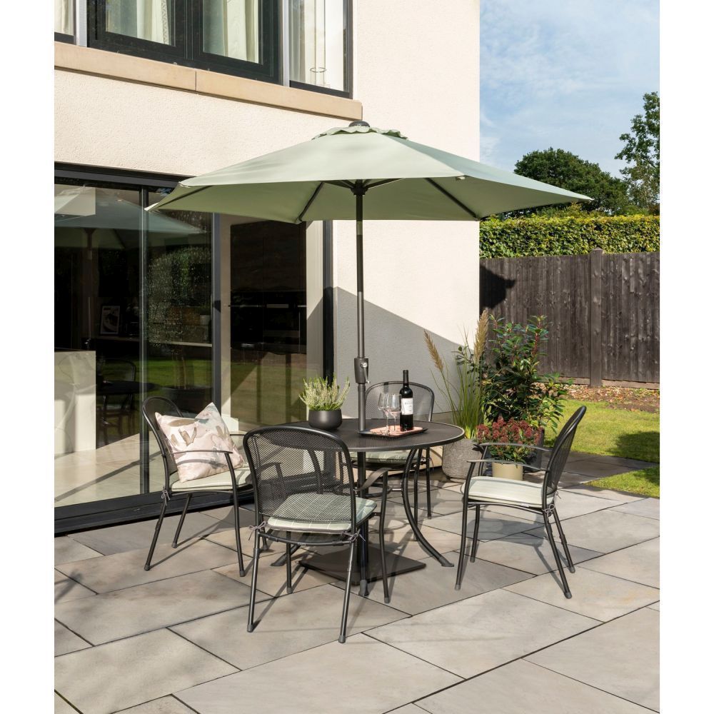 Kettler Caredo 4-Seater Metal Dining Set - Sage