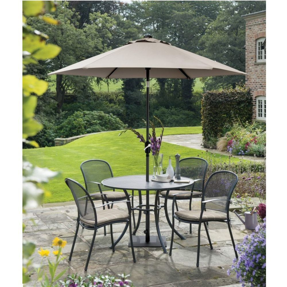 Kettler Caredo 4-Seater Metal Dining Set - Stone