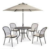 Kettler Caredo 4-Seater Metal Dining Set - Stone