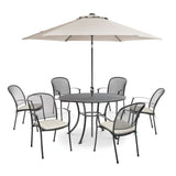 Kettler Caredo 6-Seater Metal Dining Set - Stone