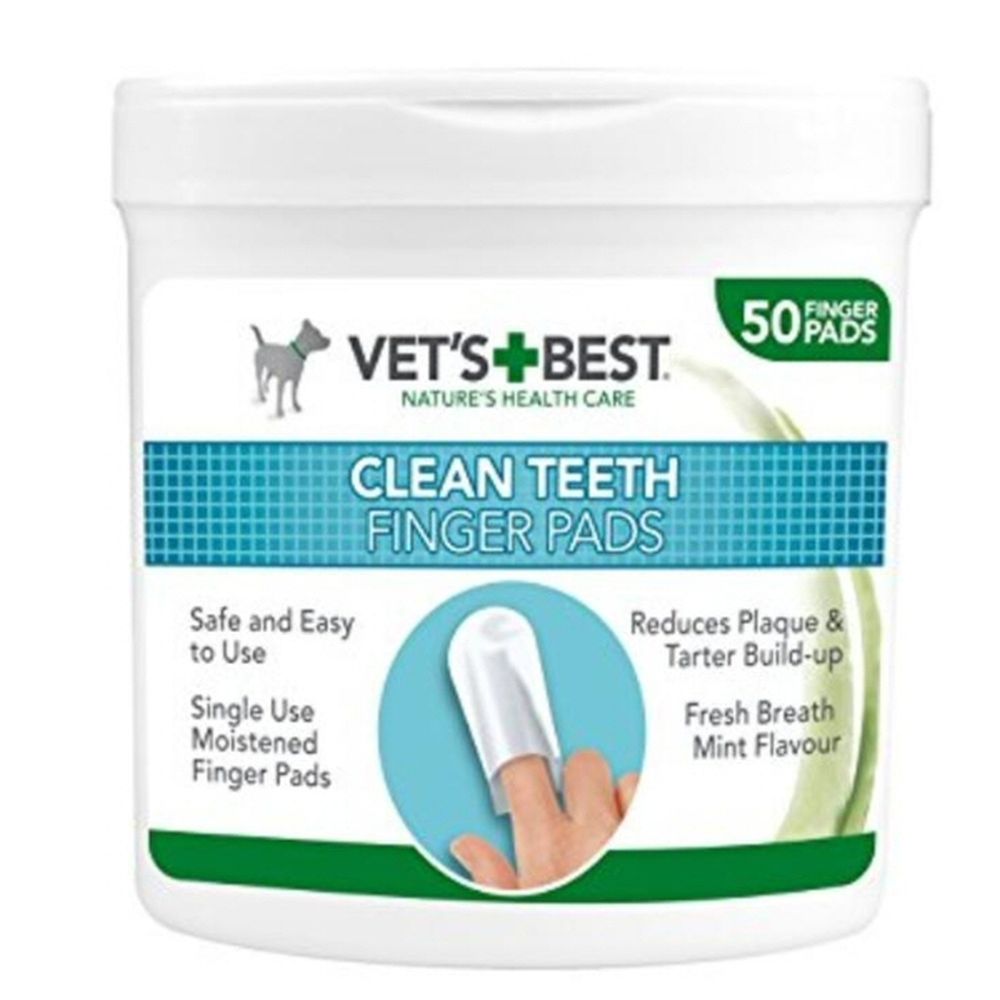 Vet's Best Clean Teeth Finger Pads for Dogs - 50 Pads