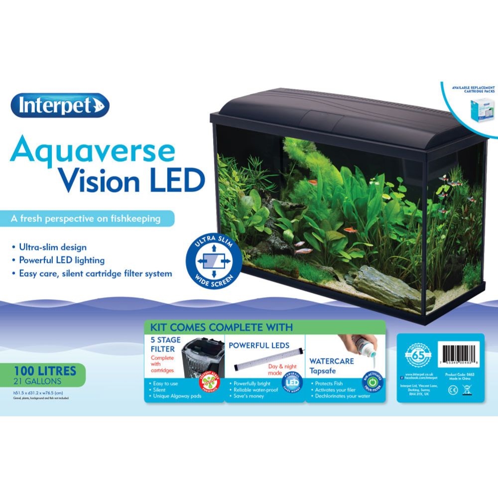 Interpet Fish Box Led Aquaverse 100 Litre Vision LED Aquarium – Old Railway Line Garden Centre