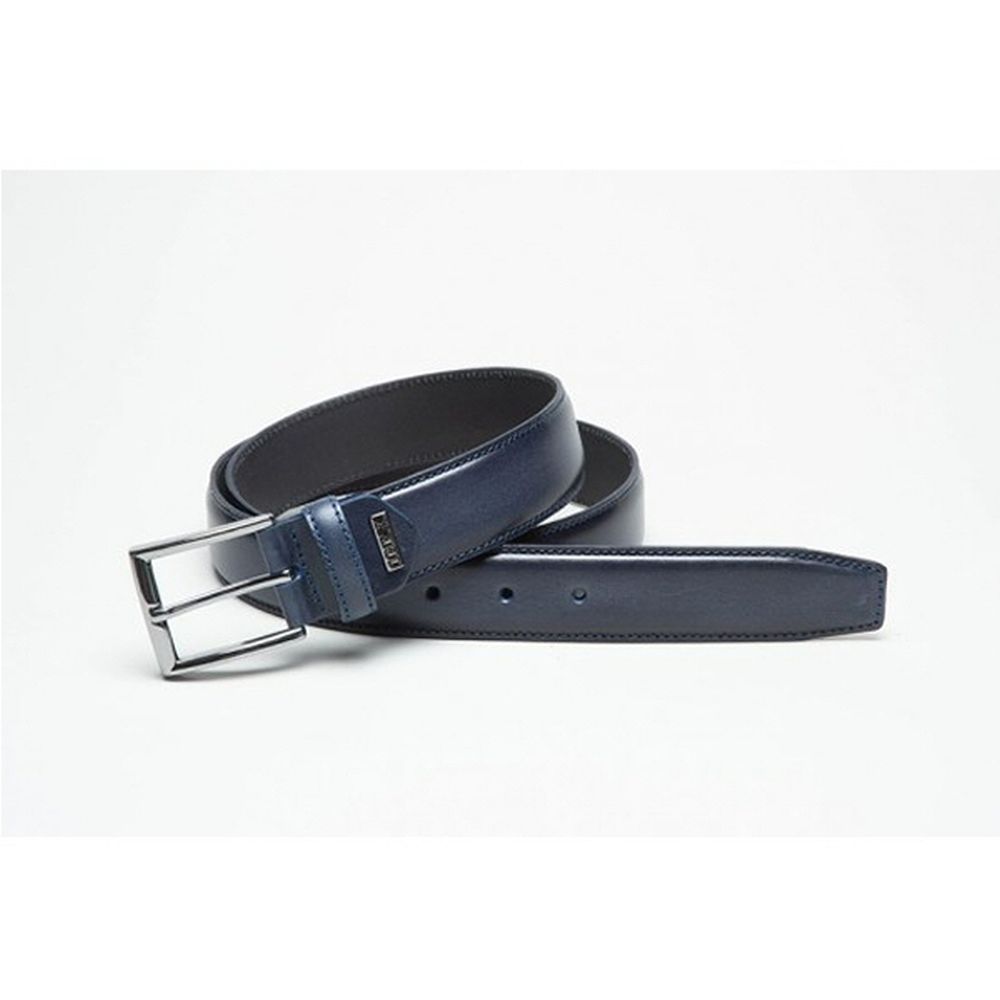 Ibex 35mm Stitched Leather Belt - Navy
