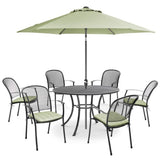 Kettler Caredo 6-Seater Metal Dining Set - Sage