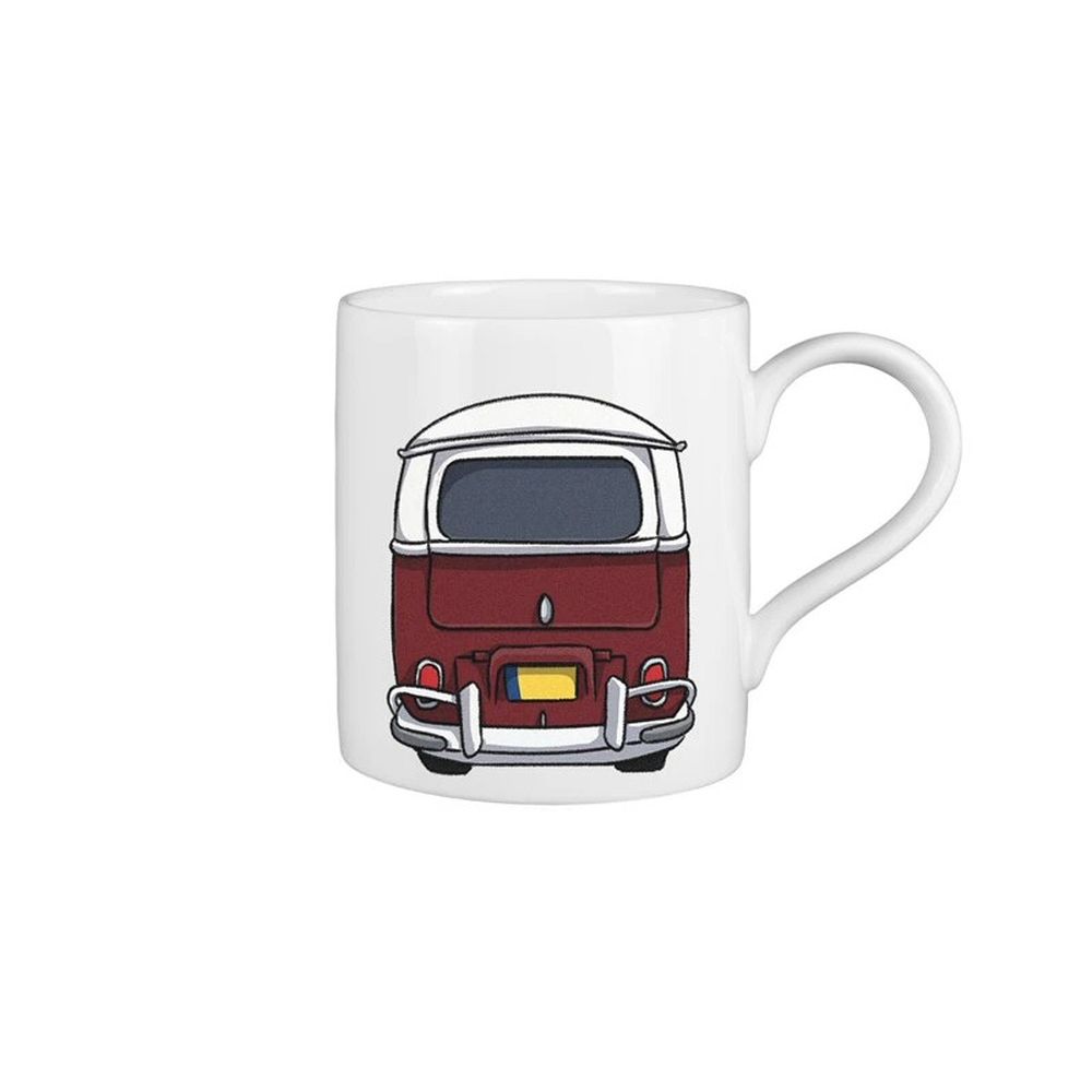 Welsh Connection Dark Red Camper Van Mug