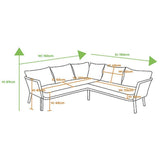 Hartman Sanza 5-Seater Square Corner Casual Dining Set